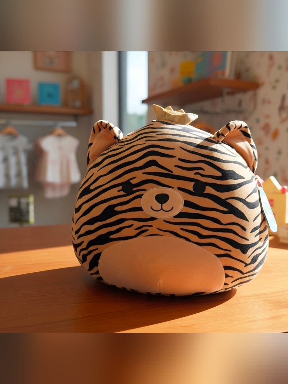 Squishmallow Tiger with Gold Crown - Orange and Black Tina 14 Inch 2022